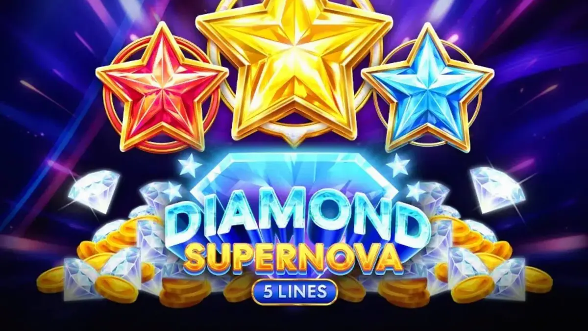 Interface do slot Diamond Supernova com fundo espacial